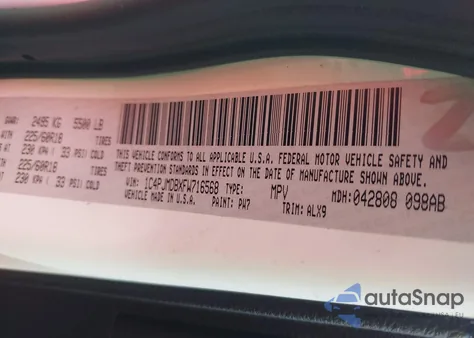 2015 Jeep Cherokee Limited z USA, uszkodzony, nr VIN 1C4PJMDBXFW716568